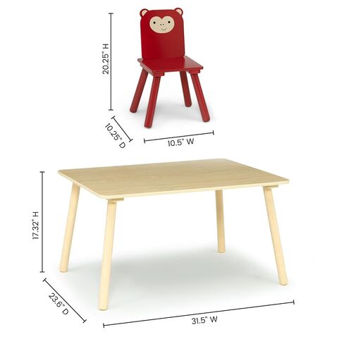 Delta Children Animal Safari Table & 4 Chair Set, Activity Table for Kids | Kids Table and Chair Set for Toddlers and Children for Arts, Crafts, and Snack Time - Sturdy, Durable Toddler Activity Table in Kuwait