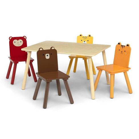 Delta Children Animal Safari Table & 4 Chair Set, Activity Table for Kids | Kids Table and Chair Set for Toddlers and Children for Arts, Crafts, and Snack Time - Sturdy, Durable Toddler Activity Table in Kuwait