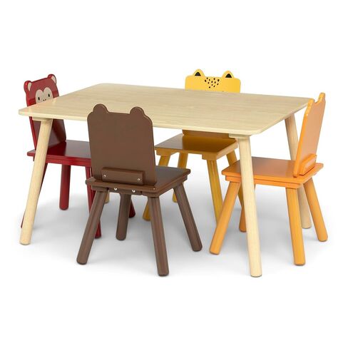 Delta Children Animal Safari Table & 4 Chair Set, Activity Table for Kids | Kids Table and Chair Set for Toddlers and Children for Arts, Crafts, and Snack Time - Sturdy, Durable Toddler Activity Table in Kuwait