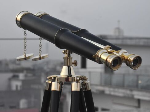 Vintage Solid Brass Floor-Standing Binoculars with Tripod – Nautical Telescope for Adults | Bird Watching, Marine Decor, Hiking, Outdoor & Camping Use in Kuwait