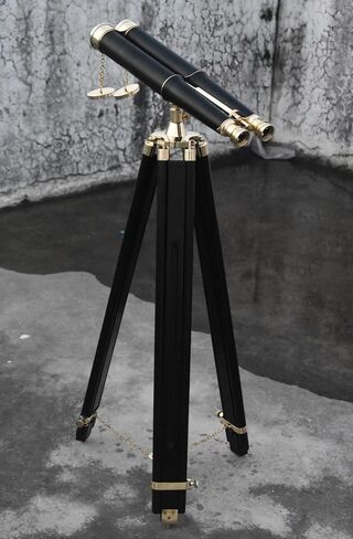 Vintage Solid Brass Floor-Standing Binoculars with Tripod – Nautical Telescope for Adults | Bird Watching, Marine Decor, Hiking, Outdoor & Camping Use in Kuwait