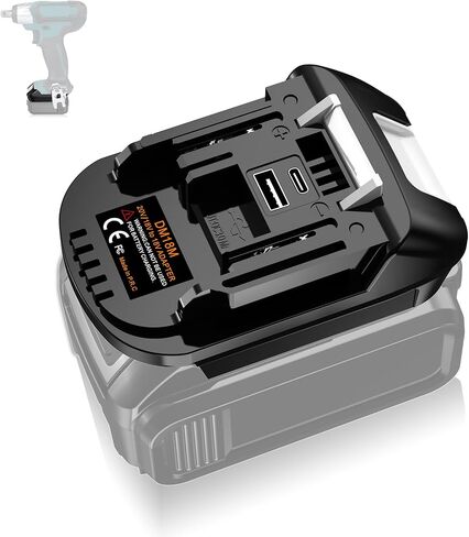 Battery Adapter for Makita 18V Cordless Tools, Converter with Type-C & USB A Fast Charging Port (Compatible with Dewalt 20V and for Milwaukee M18 Battery Work for Makita Tools) in Kuwait