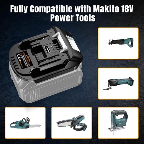 Battery Adapter for Makita 18V Cordless Tools, Converter with Type-C & USB A Fast Charging Port (Compatible with Dewalt 20V and for Milwaukee M18 Battery Work for Makita Tools) in Kuwait