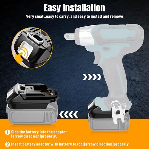 Battery Adapter for Makita 18V Cordless Tools, Converter with Type-C & USB A Fast Charging Port (Compatible with Dewalt 20V and for Milwaukee M18 Battery Work for Makita Tools) in Kuwait