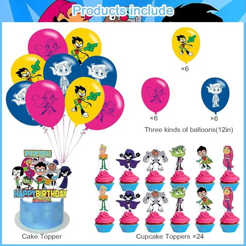 Teen Birthday Backdrop,Cartoon Titans Go Poster for Cartoon Theme Party Decorations Anime Birthday Supplies Background Studio Shoot Photo Props in Kuwait