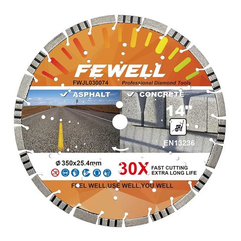 FEWELL 20" Concrete Diamond Saw Blade,Asphalt Saw Blade with Laser Segmente | Multi-Purpose Blade for Cutting Hard/Reinforced Concrete Asphalt Masonry Stone Terrazzo, 1"-20mm Arbor in Saudi Arabia