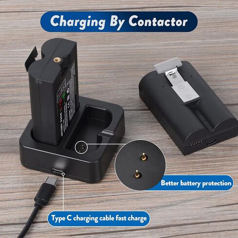 2Pack Replacement Battery with Charger Station for Ring Camera Doorbell | 6040mAh Rechargeable Camera Batteries, Compatible with Ring 2/3/3 Plus/4, Spotlight Camera, Stick Up Cam, and Peephole Cam in Kuwait