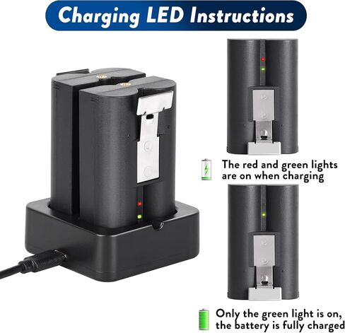 2Pack Replacement Battery with Charger Station for Ring Camera Doorbell | 6040mAh Rechargeable Camera Batteries, Compatible with Ring 2/3/3 Plus/4, Spotlight Camera, Stick Up Cam, and Peephole Cam in Kuwait