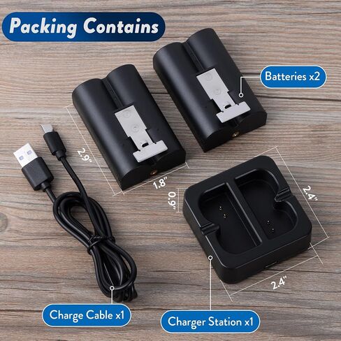 2Pack Replacement Battery with Charger Station for Ring Camera Doorbell | 6040mAh Rechargeable Camera Batteries, Compatible with Ring 2/3/3 Plus/4, Spotlight Camera, Stick Up Cam, and Peephole Cam in Kuwait
