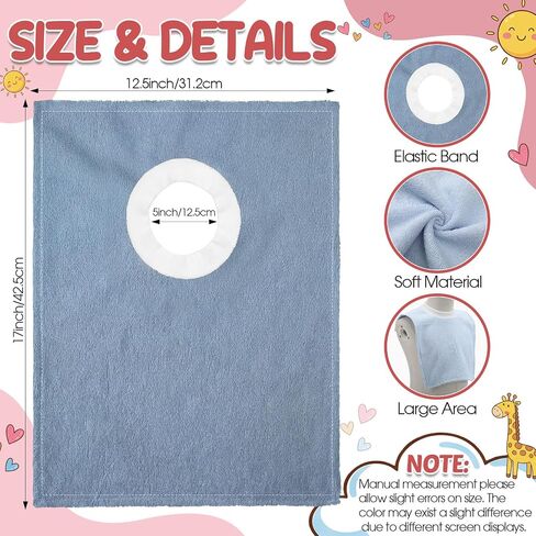Foaincore 3 Pieces Full Coverage Toddler Bibs Pullover Baby Bibs Absorbent Cotton Terry Towel Toddler in Kuwait