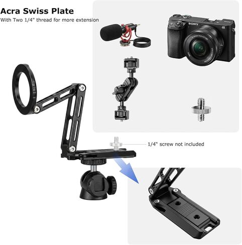 Ruittos for Magsafe Phone Stand & Tripod Adapter, Aluminum iPhone Mount with Arca-Swiss Base,1/4" Thread Foldable Desktop Stand & Selfie Stick Grip, Compatible with iPhone 17/16...Andriod in Saudi Arabia