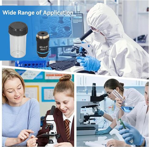 40X Microscope Objective Lens Replacement, Achromatic Microscope Objective High Magnification 20.2mm Thread for Compound Microscope and Borescope Supplies in Kuwait