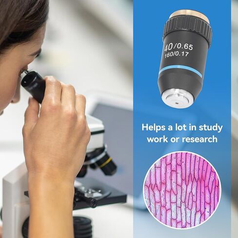 40X Microscope Objective Lens Replacement, Achromatic Microscope Objective High Magnification 20.2mm Thread for Compound Microscope and Borescope Supplies in Kuwait