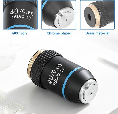 40X Microscope Objective Lens Replacement, Achromatic Microscope Objective High Magnification 20.2mm Thread for Compound Microscope and Borescope Supplies in Kuwait