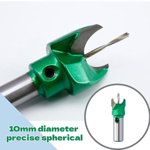 Wooden Bead Router Bit Precision Bead Drill Woodworking Milling，Buddha Beads Ball Cutter Drill Bits Power Tool 10mm Shank 6-30mm Diameter for Wood Crafting and Professional Milling 10X10 in Kuwait