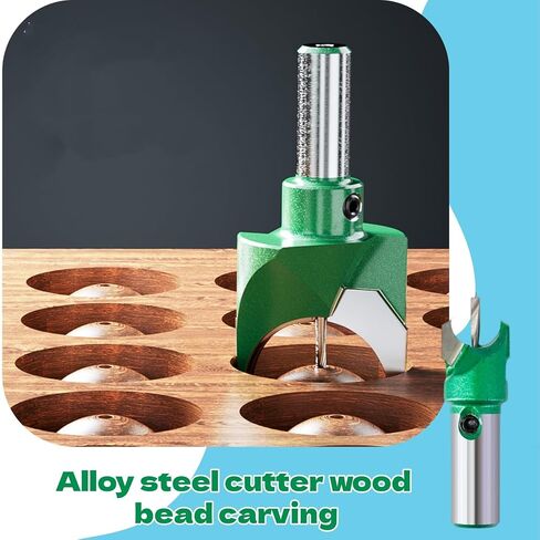Wooden Bead Router Bit Precision Bead Drill Woodworking Milling，Buddha Beads Ball Cutter Drill Bits Power Tool 10mm Shank 6-30mm Diameter for Wood Crafting and Professional Milling 10X10 in Kuwait