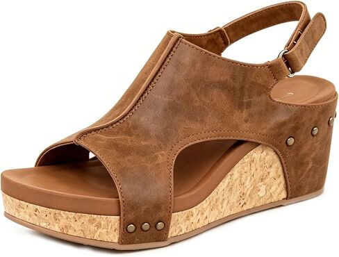 Women's Wedge Sandals,Comfortable Peep-Toe Ankle Strap Cork Sandals Casual Lightweight Summer Dressy Platform Sandal For All Day Wear in Saudi Arabia