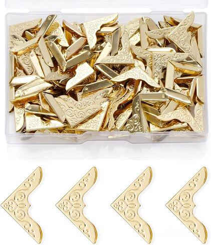 120Pcs Metal Book Corners, Book Corner Protectors | Gold Book Edge Guard Decorative Book Corners for Scrapbook Album Diary Journal Book in Saudi Arabia