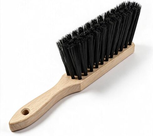10.4" Hand Broom with Medium-Soft Bristles, Bench Brush for Sweeping Dust, Shop Brush with Wooden Handle for Indoor and Outdoor Furniture, Car Interiors, Versatile Cleaning in Kuwait