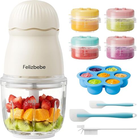 Baby Food Maker, Small Baby Food Processor Set, Fruit, Vegatable, Meat, 10oz Baby Food Maker & Puree Blender with Baby Containers, Food Freezer Tray, Silicone Spoons, Spatula in Kuwait