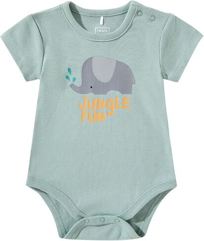 TRND O&X Baby Boy 2-Pack Soft Rib Cotton Bodysuits for Newborn 0-24 Months in Kuwait