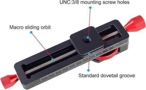 LCB-16M Focus Track Slider for Accurate Close-Up Photography, Metal Construction Anodized Finish, Ergonomic AS Compatible in Kuwait