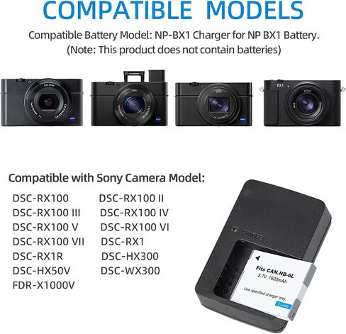 BC-CSX BC-CSXB Quick Battery Charger for NP‑BX1 Battery | Compatible with Sony DSC‑RX100, RX1, HX300, HX50V, WX300, FDR/X, HDR‑AS Cameras in Saudi Arabia