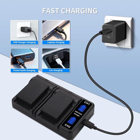 LP-E17 Battery 2-Pack 1500mAh and 3-Slot LCD Charger for Canon EOS R50 R8 R10 RP R100, Rebel T8i T7i T6i T6s SL2 SL3, EOS M3 M5 M6, EOS 77D 200D 250D 750D 760D 800D 8000D Digital Camera in Saudi Arabia