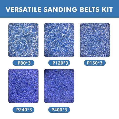 4" x 24" Zirconia Sanding Belts, 15Pcs 3 Each of 80/120/150/240/400 Assorted Grits Belt Sander Paper, Abrasive Sanding Belts for Belt Sander, Metal Polishing, Derusting, Woodworking in Kuwait