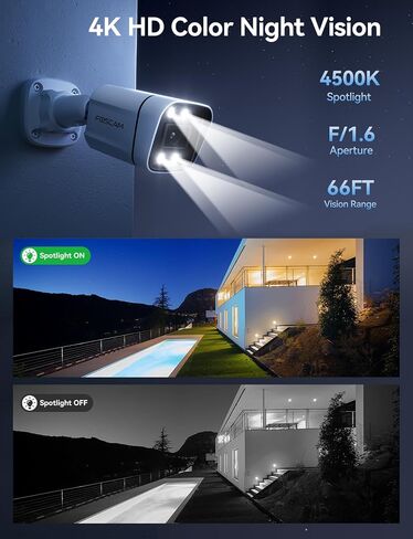 FOSCAM 4K 8MP Outdoor Security IP POE Camera, Home Security Surveillance Camera with AI Detect Human/Vehicle, 66ft Color Night Vision, 2-Way Audio, Motion Alert, Spotlight & Siren Alarm,120° FoV, IP66 in Saudi Arabia