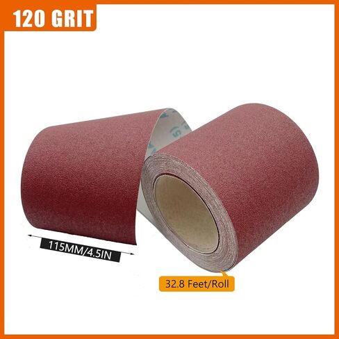 120 Grit Sandpaper Roll 4.5'' Wide 10Yard (= 71Pcs 1/4 Sheet Sandpaper) Abrasive Emery Cloth Sand Paper Roll for Dry Wet Sanding Polishing Wood Metal Glass Automotive Furniture PVC Primers (120 Grit) in Saudi Arabia