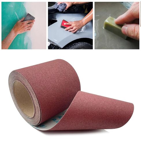 120 Grit Sandpaper Roll 4.5'' Wide 10Yard (= 71Pcs 1/4 Sheet Sandpaper) Abrasive Emery Cloth Sand Paper Roll for Dry Wet Sanding Polishing Wood Metal Glass Automotive Furniture PVC Primers (120 Grit) in Saudi Arabia