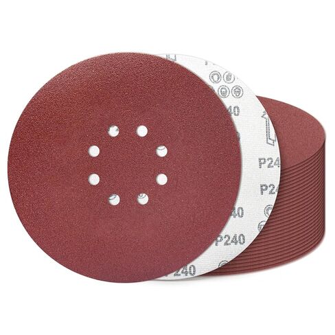 9 Inch 10 Hole Sanding Discs 40 Grit 20 Pack Hook and Loop Disc | SandPaper for Power Drywall Sander, Popcorn Ceiling Sander Pads for Wood Furniture Finishing, Metal Sanding and Polishing in Saudi Arabia