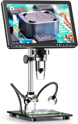 USB Microscope, 10.1'' HDMI Digital Microscope 2000X Coin Microscope with 10 LEDs 20MP in Saudi Arabia