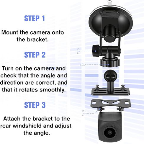 Rear View Mirror Mount Dash Cam Suction Cup Mount Adjustable Dashboard Windshield Monitor Mounting Bracket Holder for Rearview Mirror Reverse Camera Mounting for Truck Auto SUV in Saudi Arabia