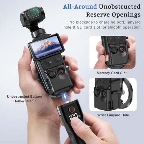 Magnetic Mount Stand for DJI Osmo Pocket 3/4/4P Accessories | Multi-Angle Adjustable Expansion Phone Bracket w 1/4 Hole & Cold Shoe/GoPro Mount, for Vlog Live Stream Outdoor Shooting in Kuwait