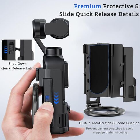 Magnetic Mount Stand for DJI Osmo Pocket 3/4/4P Accessories | Multi-Angle Adjustable Expansion Phone Bracket w 1/4 Hole & Cold Shoe/GoPro Mount, for Vlog Live Stream Outdoor Shooting in Kuwait