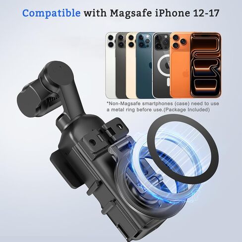 Magnetic Mount Stand for DJI Osmo Pocket 3/4/4P Accessories | Multi-Angle Adjustable Expansion Phone Bracket w 1/4 Hole & Cold Shoe/GoPro Mount, for Vlog Live Stream Outdoor Shooting in Kuwait