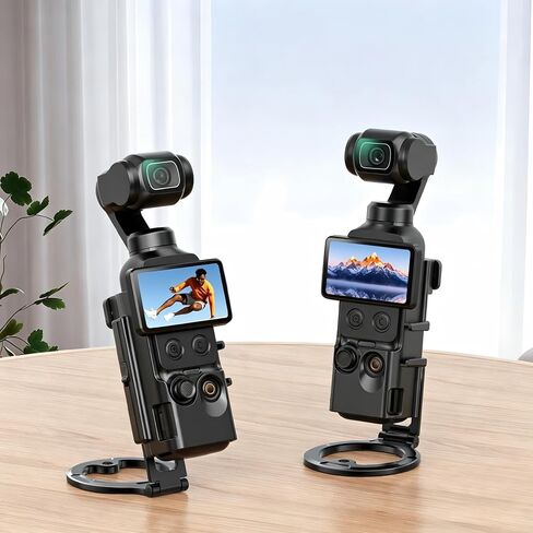 Magnetic Mount Stand for DJI Osmo Pocket 3/4/4P Accessories | Multi-Angle Adjustable Expansion Phone Bracket w 1/4 Hole & Cold Shoe/GoPro Mount, for Vlog Live Stream Outdoor Shooting in Kuwait