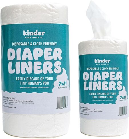 Kinder Cloth Diapers Unscented Diaper Liners, Fragrance-Free, Chlorine Free, One Size, 200 Liners (2 Rolls of 100 Sheets) in Saudi Arabia