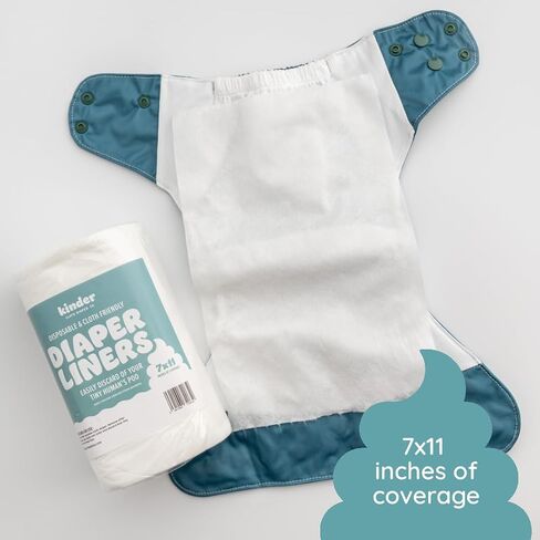 Kinder Cloth Diapers Unscented Diaper Liners, Fragrance-Free, Chlorine Free, One Size, 200 Liners (2 Rolls of 100 Sheets) in Saudi Arabia