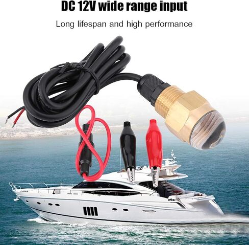 Jiawu Marine Boat 12V Blue LED Underwater Light Lamp, 1/2" NPT Brass Glass Drain Plug Light, IP68 Submersible Boat with Quick Disconnect Connector in Kuwait
