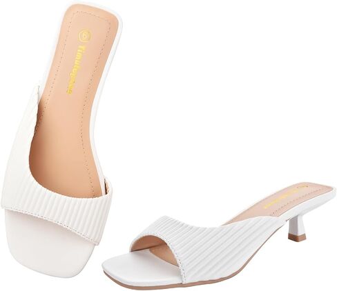 Elegant Kitten Heels Sandals for Women Dressy Open Toe Irregular One-Piece Wedding Slide 2 inch Low Heeled Comfortable Sandals Fashion 2026 Summer Trendy Slip-On Sandal Slipper in Kuwait