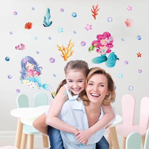 Glowing Cartoon Little Mermaid Stickers | Bedroom Wall Decoration in Kuwait