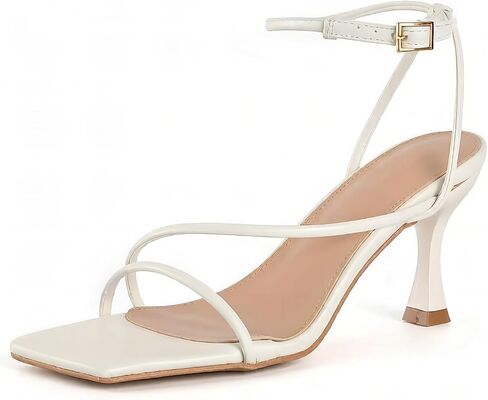 Stilettos Strappy Heels for Women Kitten Heel Summer Heeled Sandals Square Toe Party Wedding Dress Pumps Shoes in Kuwait