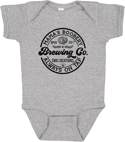 Mamas Boobery Brewing Co Funny New Baby Short Sleeve Baby Bodysuit in Kuwait