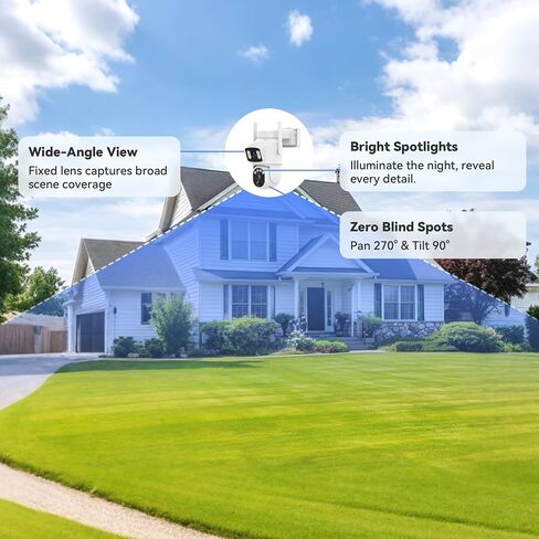 Outdoor 4G LTE Solar Security Camera, Dual Lens, 2304×1296,Full-Color | 7500mAh Battery+Solar Panel, 360° PTZ,Motion Alert,IP65, SIM Included,YIIOT App Data Plan Required in Kuwait