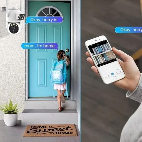 Outdoor 4G LTE Solar Security Camera, Dual Lens, 2304×1296,Full-Color | 7500mAh Battery+Solar Panel, 360° PTZ,Motion Alert,IP65, SIM Included,YIIOT App Data Plan Required in Kuwait