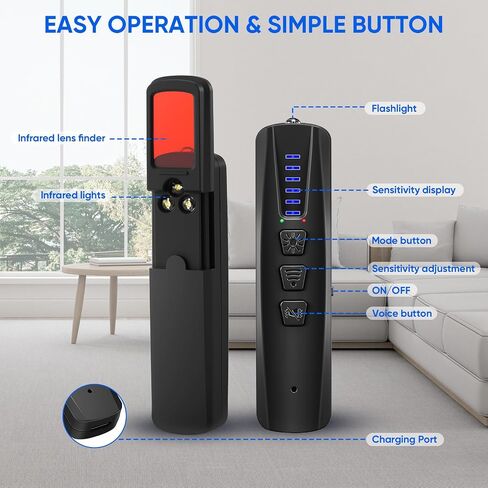 AI Hidden Camera Detector, Anti-Spy Camera Finder RF Signal & WiFi Scanner Hidden Devices Detector for GPS Trackers, 4 Modes for Hotel, Bathroom, Office, Car Travel Security in Saudi Arabia