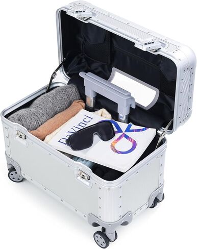 Full Aluminum Carry-On Luggage, Pilot Case | Dual TSA Locks, Removable Double Spinner Wheels, 3-Stage Telescopic Handle, Hard Shell Zipperless Suitcase in Kuwait
